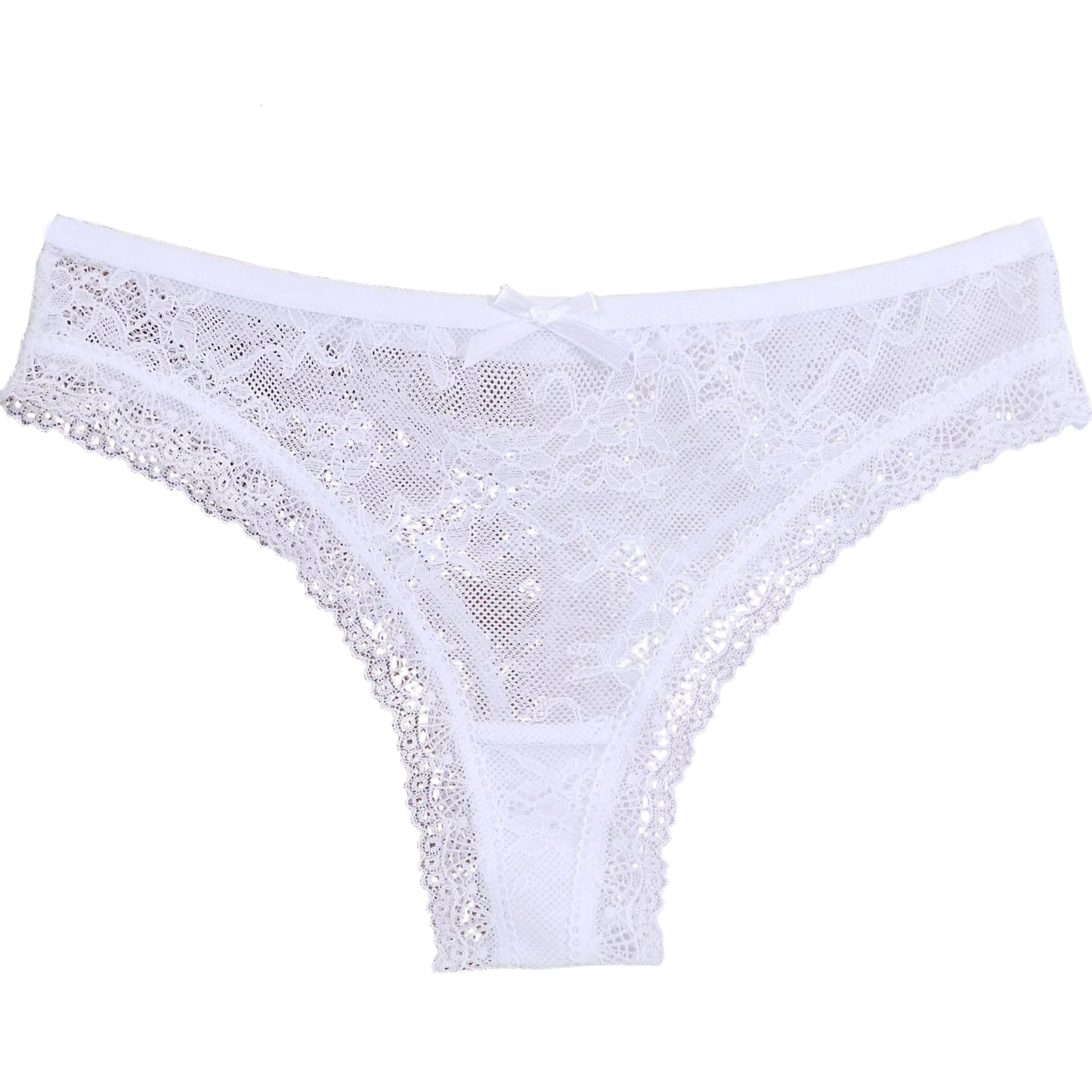 Koronkowe stringi z kokardką