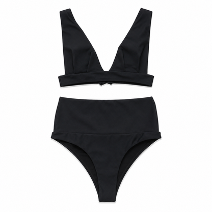Bikini push-up z wysokim stanem i dekoltem V