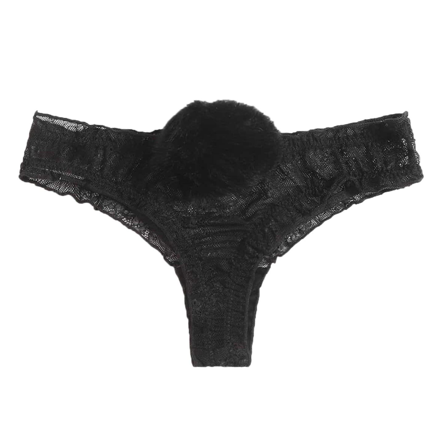 Koronkowe stringi z pomponem