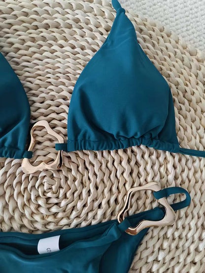 Dwuczęściowe bikini brazylijskie ze sznurowaniem i halterem