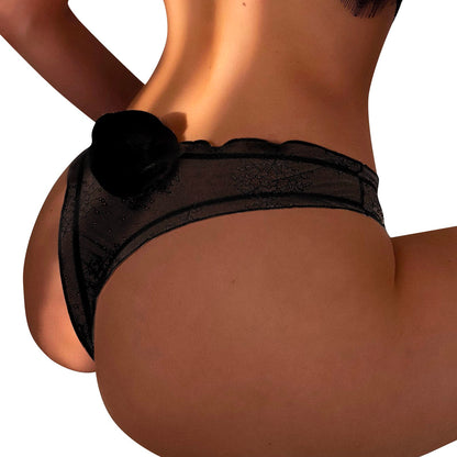 Koronkowe stringi z pomponem