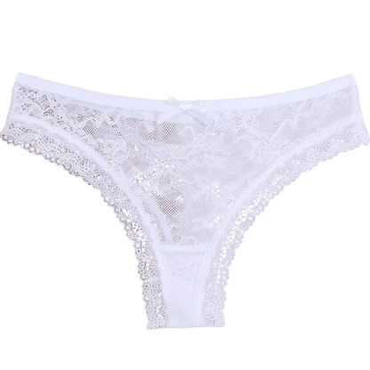 Koronkowe stringi z kokardką