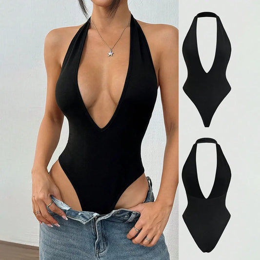 Dopasowane body z dekoltem V