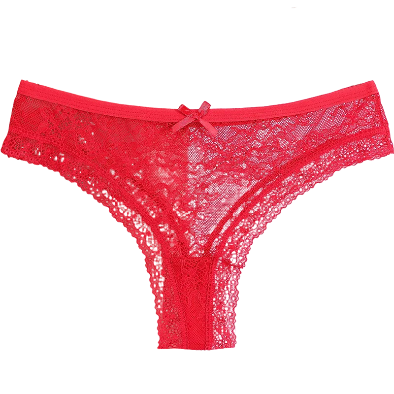 Koronkowe stringi z kokardką