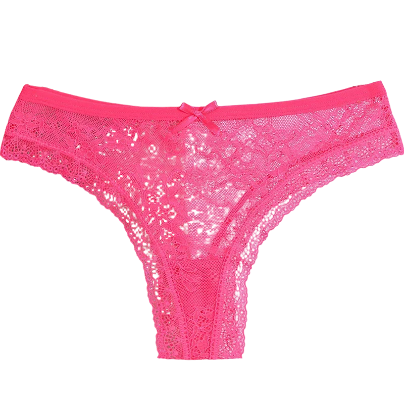 Koronkowe stringi z kokardką