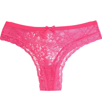 Koronkowe stringi z kokardką