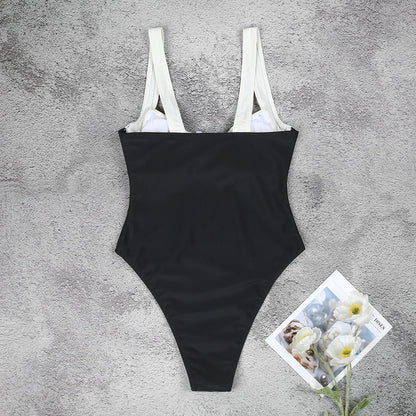 Jednoczęściowy strój kąpielowy monokini z odkrytymi plecami