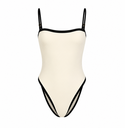 Jednoczęściowy strój kąpielowy bandeau w stylu retro