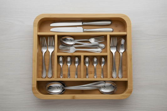Bamboo Cutlery Organizer